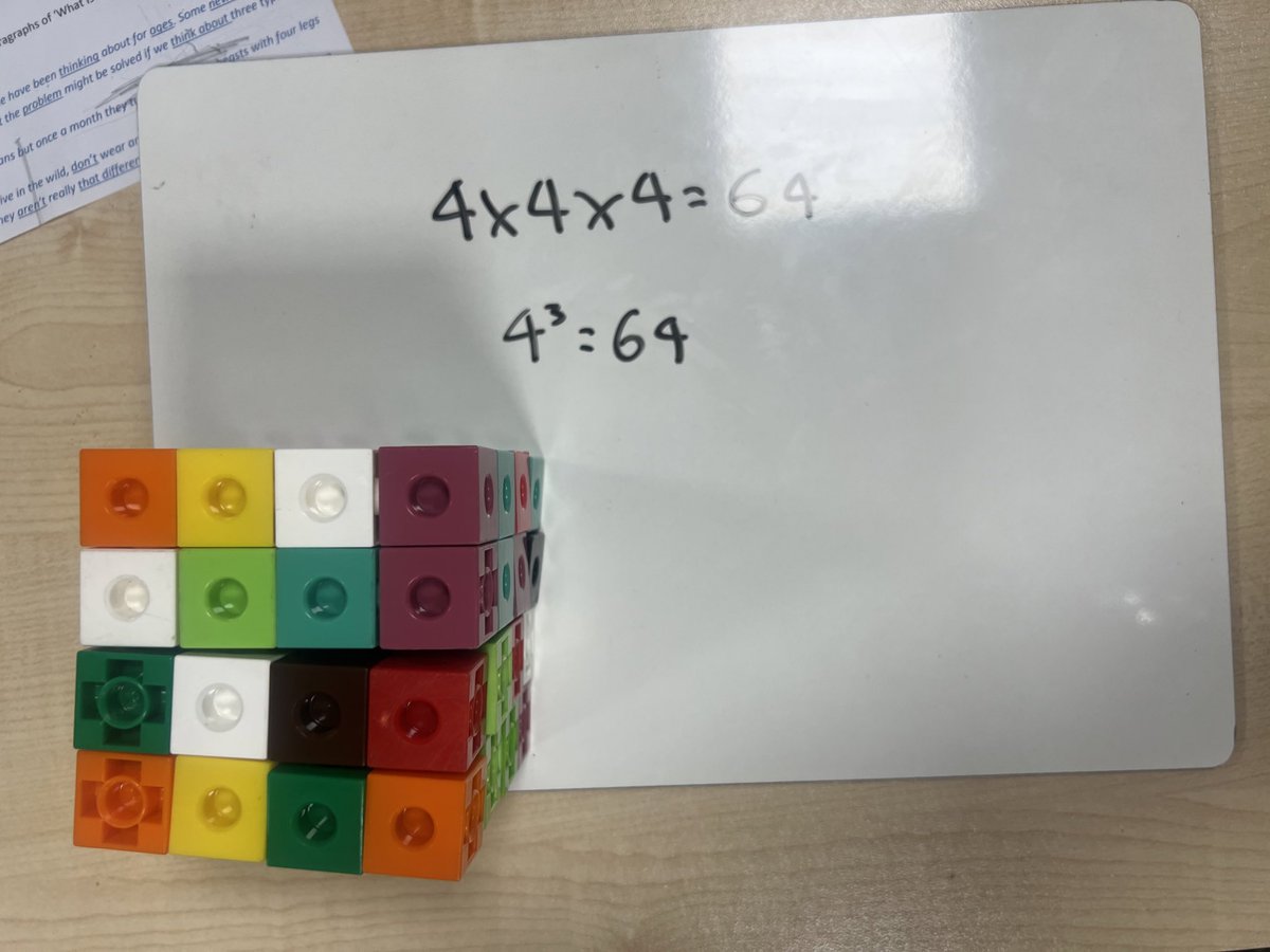This morning in Maths, 6LS were exploring squared and cubed numbers. To support them, the children created actual squares with counters and cubes with multilink cubes 🔵🟫 <a href="/GoresbrookSc/">Goresbrook School</a>