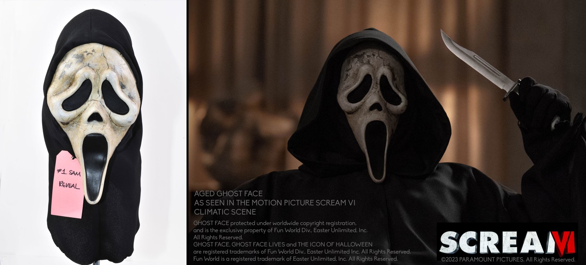 Screen-worn mask of SCREAM 6 to be auctioned