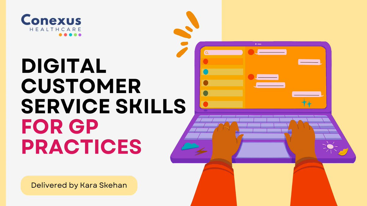 ConexusHealthUK's tweet photo. Give your frontline staff the tools and techniques to handle comments made on your social media channels without worry. Led by the amazing expert @KaraSkehan who handles digital communications for practices.

Get in touch today – ben.pilmer@conexus-healthcare.org https://t.co/E0IZbF0sNP