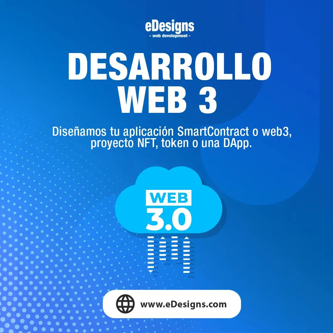 eDesignsCompany's tweet photo. Desarrollo web 3 

Diseñamos tu aplicación SmartContract o Web3, proyecto NFT, token o una DApp.

Conoce más en nuestra página web https://t.co/hEVRbW1VUZ

¿Qué estás esperando? 🤔

#desarrolloweb #smartcontract #web3 #nft #token #dapp #guatemala https://t.co/BlzXH171bV
