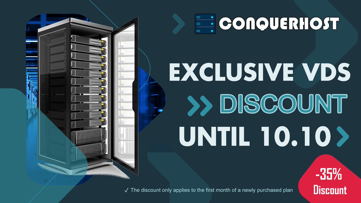 ConquerHost's tweet image. Get your new VDS service with EXCLUSIVE -35% DISCOUNT at conquerhost.xyz