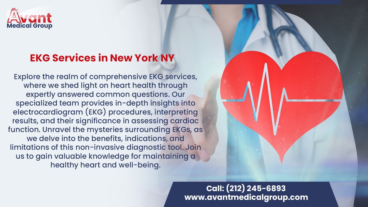EKG Services in New York NY

Our specialized team provides in-depth insights into electrocardiogram (EKG) procedures, interpreting results, and their significance in assessing cardiac function.  #ekg #NewYork #primarycare #Medical #doctor