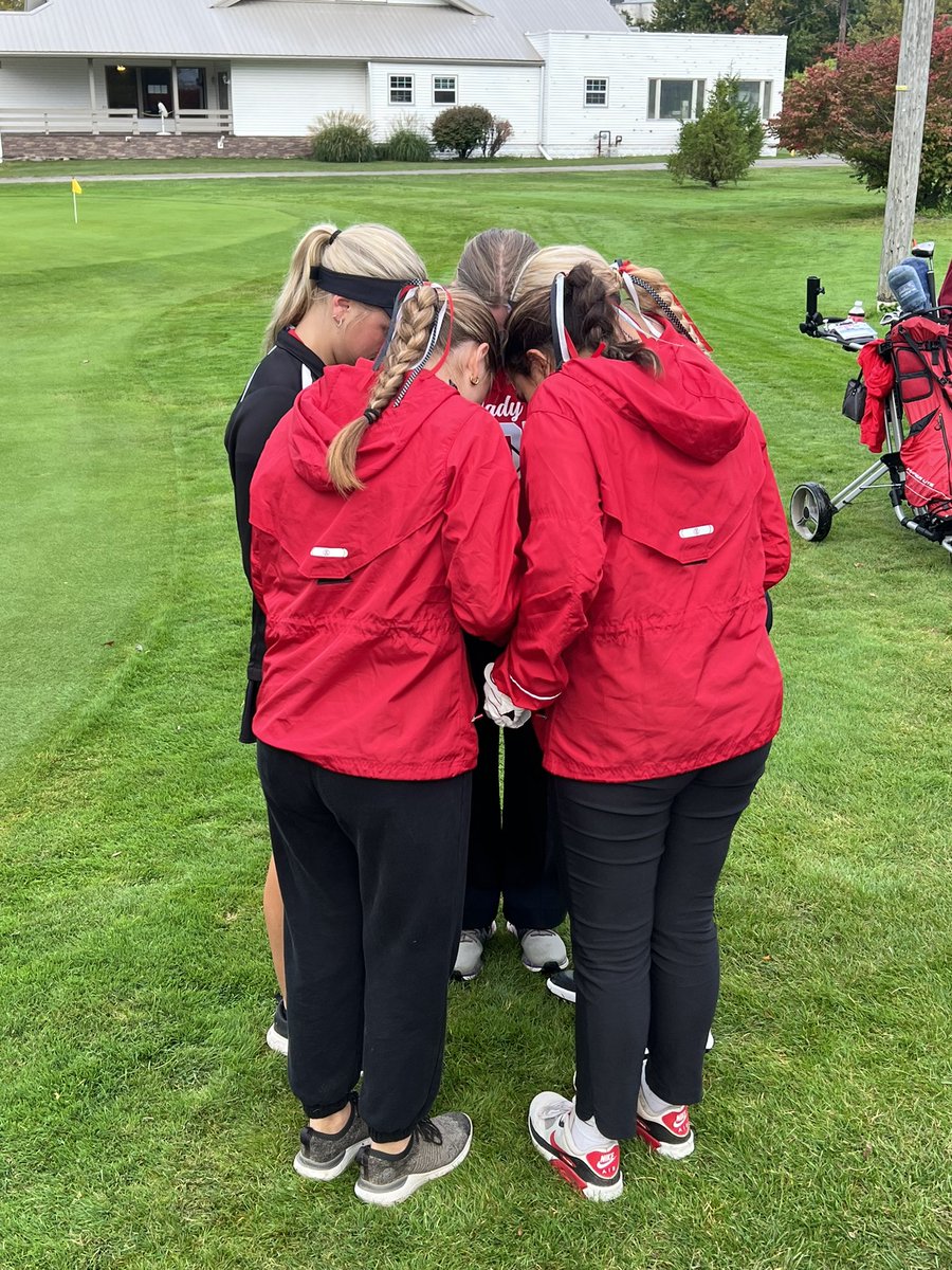 Getting our Lady Red pep talk in before we start play for Sectionals today. 
Best of Luck Lady Red!!💪🏻💪🏻