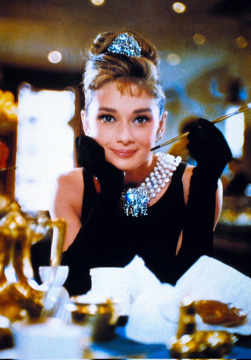 Audrey Hepburn photographed inside @tiffanyandco for a publicity still for Breakfast at Tiffany's, 1960