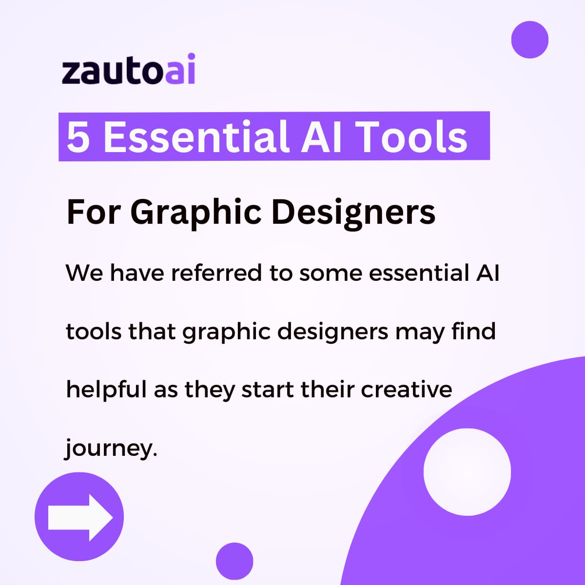 ZautoAI's tweet image. 5 Essential AI Tools for Graphic Designers in 2023
#AIforGraphicDesign
#GraphicDesignTools #AdobeSensei
#AutoDraw #Desygner #Khroma #Unsplash