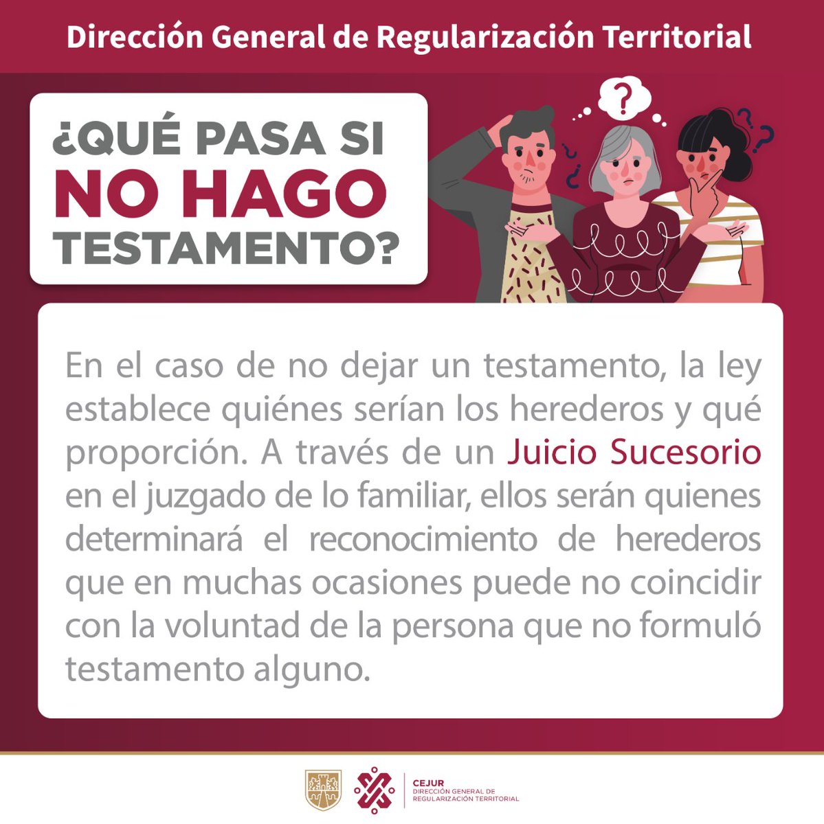 🛑 ¿𝗤𝘂𝗲́ 𝗽𝗮𝘀𝗮 𝘀𝗶 𝗻𝗼 𝗵𝗮𝗴𝗼 𝗧𝗲𝘀𝘁𝗮𝗺𝗲𝗻𝘁𝗼❓
#NoHeredesProblemasHazTuTestamento 🏠💼
 📍🏢jornada.dgrt.consejeria.cdmx.gob.mx/.../modulos.../
#BienestarEnLaCiudad 😊
#MesDelTestamento 💙📜