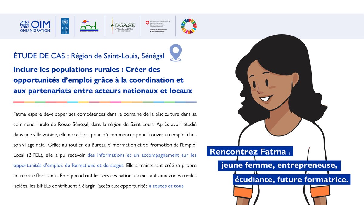 Mig4Dev's tweet photo. Lisez notre étude de cas sur Fatma !

https://t.co/bTHvKne41b

@OimSenegal @UNDP @SwissDevCoop, Agence Régionale de Développement de Saint Louis, Direction Générale D'Appui aux Sénégalais de l’Extérieur https://t.co/lAb2XnntK4