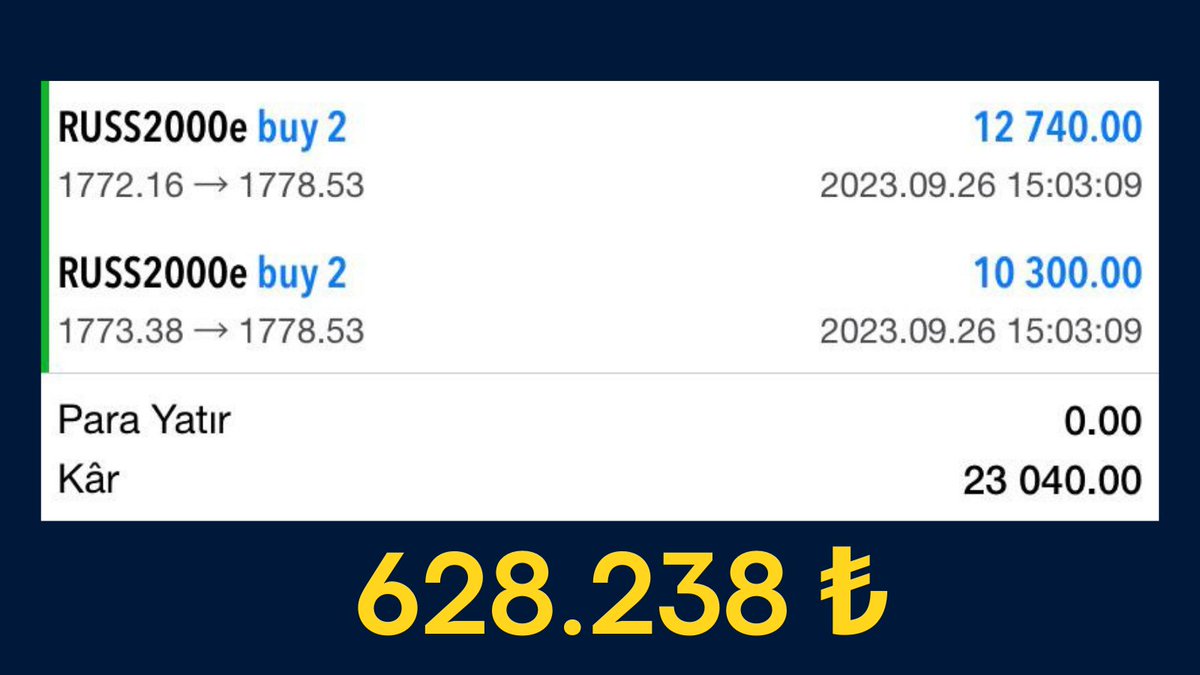 BrkBarbarosoglu's tweet photo. 📍 #russ2000 mi? 

çok severiz 😎

⚫️ 2/2 TP ☑️
⚫️ 23.040 $ ~ 628.238 ₺ 🧿

📍  yeni işlem kanalına alımlar başlayacak. şimdiden yerinizi alın. 👇🏻

🔔 bilgi almak için: https://t.co/HC2IiDLotq

📍 sorun yok, Barbarossa hep burada ✋🏻

#forex #borsa #bist100 #hisse #dolar