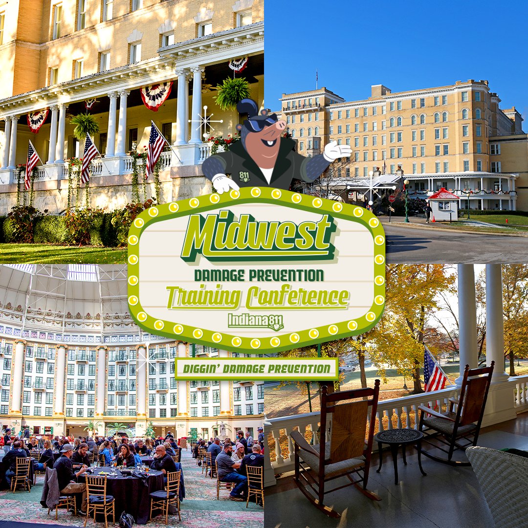 IN811's tweet image. 🚨Be sure to book your hotel today for the 2023 #MWDPTC. Reserve a room now at the West Baden Springs or French Lick Hotel at midwest811conference.com/french-lick, where you will also find info on other options in French Lick.
Contact us with any questions at: midwest811conference.com
