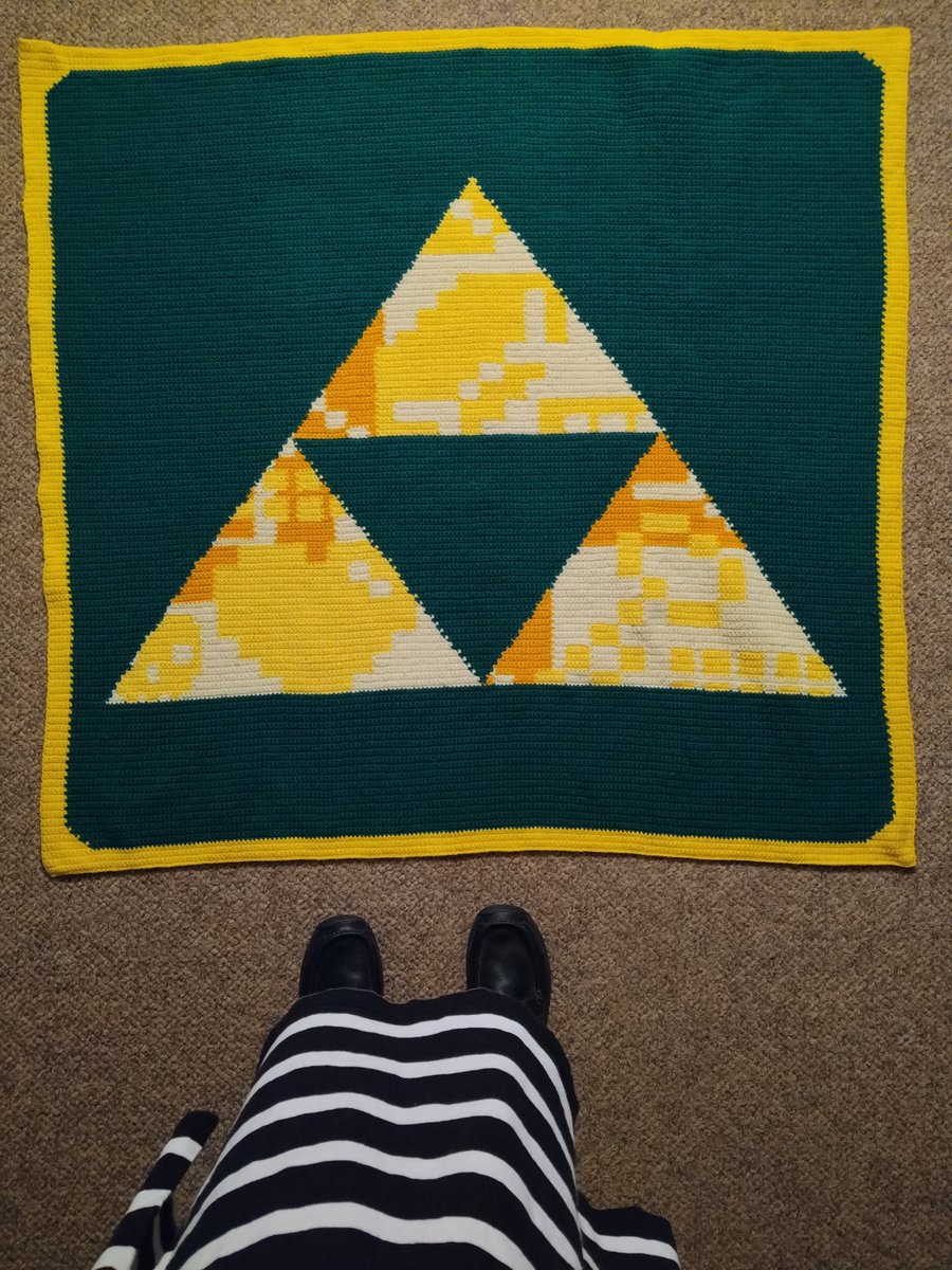 Crochet triforce blanket, 50" square
#crochet #LegendOfZelda