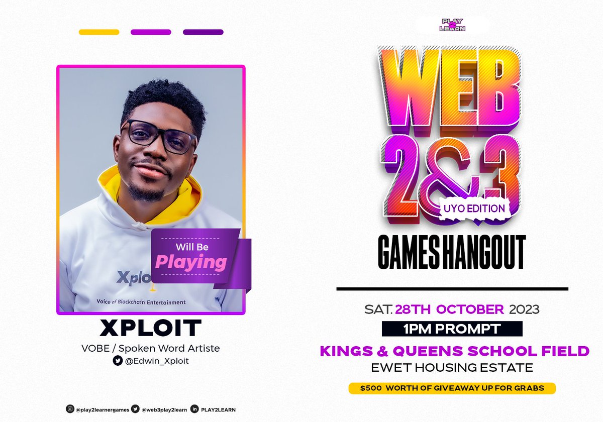 Web3Play2Learn's tweet image. He is coming! All of his blockchain spoken language prowess is coming to Uyo! He was present when we held the event the year before, and he is going to do it once more. @Edwin_Xploit 

Get your tickets here 👉 tinyurl.com/Web3hangout

#Play2learnevent #uyo #Blockchainevent
