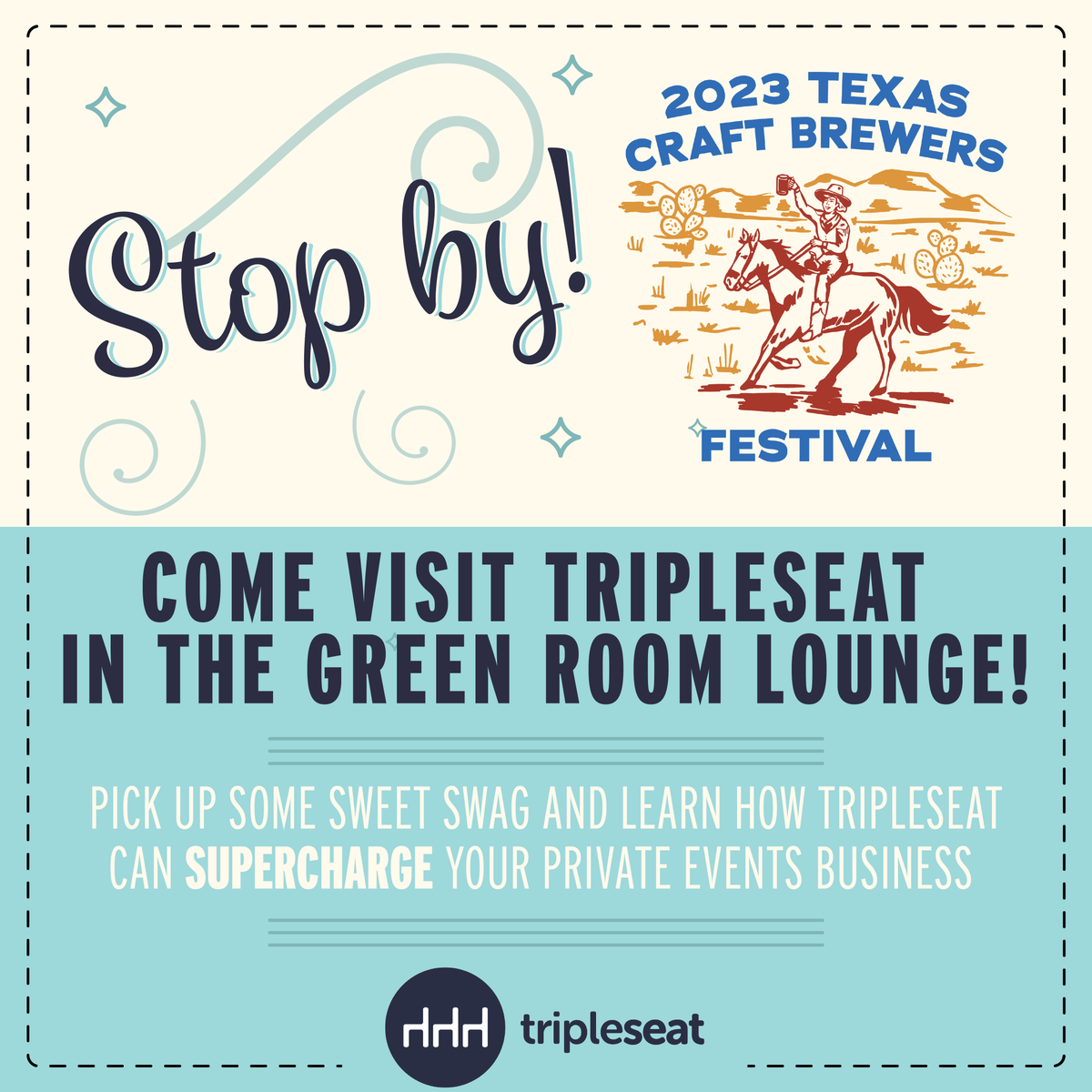 Will you be attending the #TexasCraftBrewersFestival this Saturday? Come meet the Tripleseat team in the Green Room Lounge to learn how our event management solution can help the private events program at your brewery grow. bit.ly/3ZrPzsk