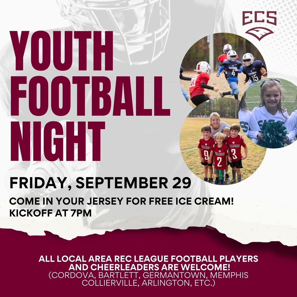 Attention all local area rec league football players and cheerleaders! 🏈📣 Join us for Youth Football Night THIS Friday! Wear your jersey to score some FREE ice cream! 🍦 Kickoff is at 7pm! See you there! #ECSeagles