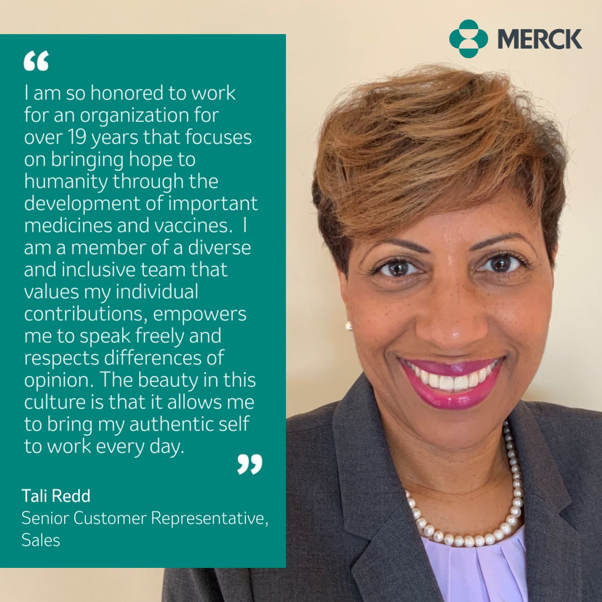 MerckIMInspired's tweet photo. Tali is sharing what it means to her to work for a company that values an inclusive and supportive culture before anything else. Check out available career opportunities with us: https://t.co/IqYDZIlRT1 #MerckProud #LifeAtMerck #PoweredByInclusion https://t.co/cKGH0Jt88Y