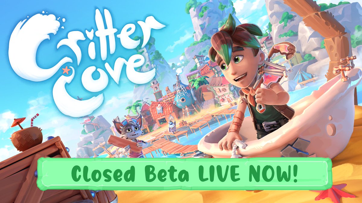 Critter Cove Closed Beta is LIVE NOW! 🏝️

Make sure to check your emails for the Steam code - once you get it, you can activate it and install the game in your library ❤️

We hope you enjoy this Beta and can't wait to hear your feedback! 🤩

bit.ly/46rVWOS

#CozyGames