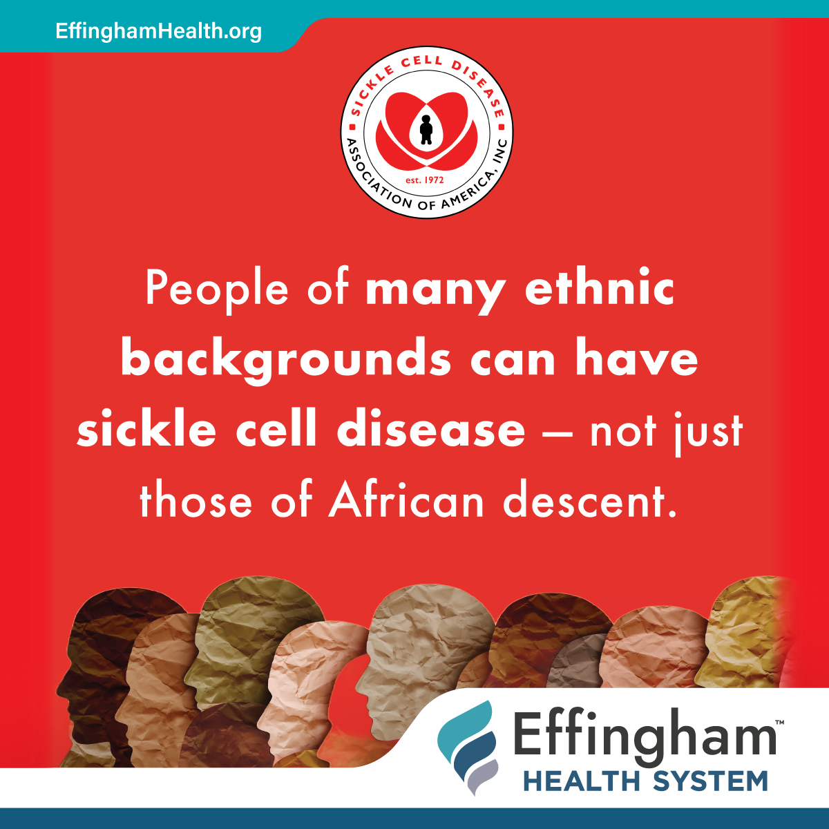 September is National Sickle Cell Awareness Month, designated by Congress to help focus attention on the need for research and treatment of sickle cell disease. For more information on how you can help increase awareness or get involved directly, go to: 

sicklecelldisease.org