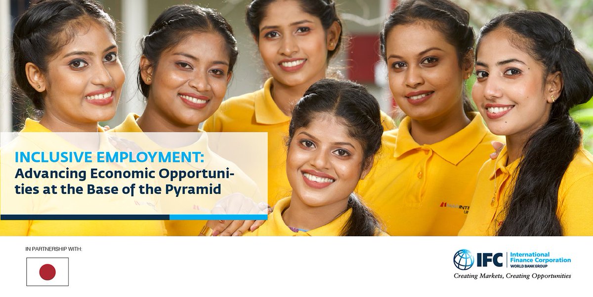 IFC_org's tweet photo. Investors can support #InclusiveEmployment for workers at #BaseofPyramid by:
💼Embedding into strategy
🏅Incentivizing & measuring impact
📝Providing technical assistance
🤝Promoting knowledge sharing
Read IFC report: https://t.co/CJO8vcY4Vn https://t.co/zWt22zPect
