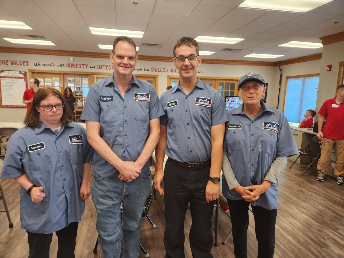 HeartstringsCF's tweet photo. Our @CintasCorp work crew has been allowed to work 5 days a week at their building! This allows additional Heartstrings Employees the opportunity to work in the community and gain new skills. We are thankful for Cintas! #opportunities #heartstringscf #skills #growth #partnership https://t.co/XqSLyXdWIA