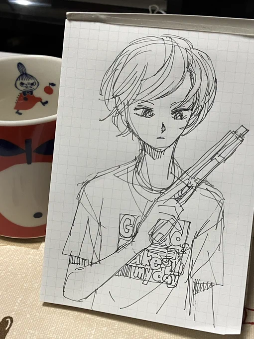 メモ帳のらくがき。 今日はジョギングして近所の温泉♨️に行きました。