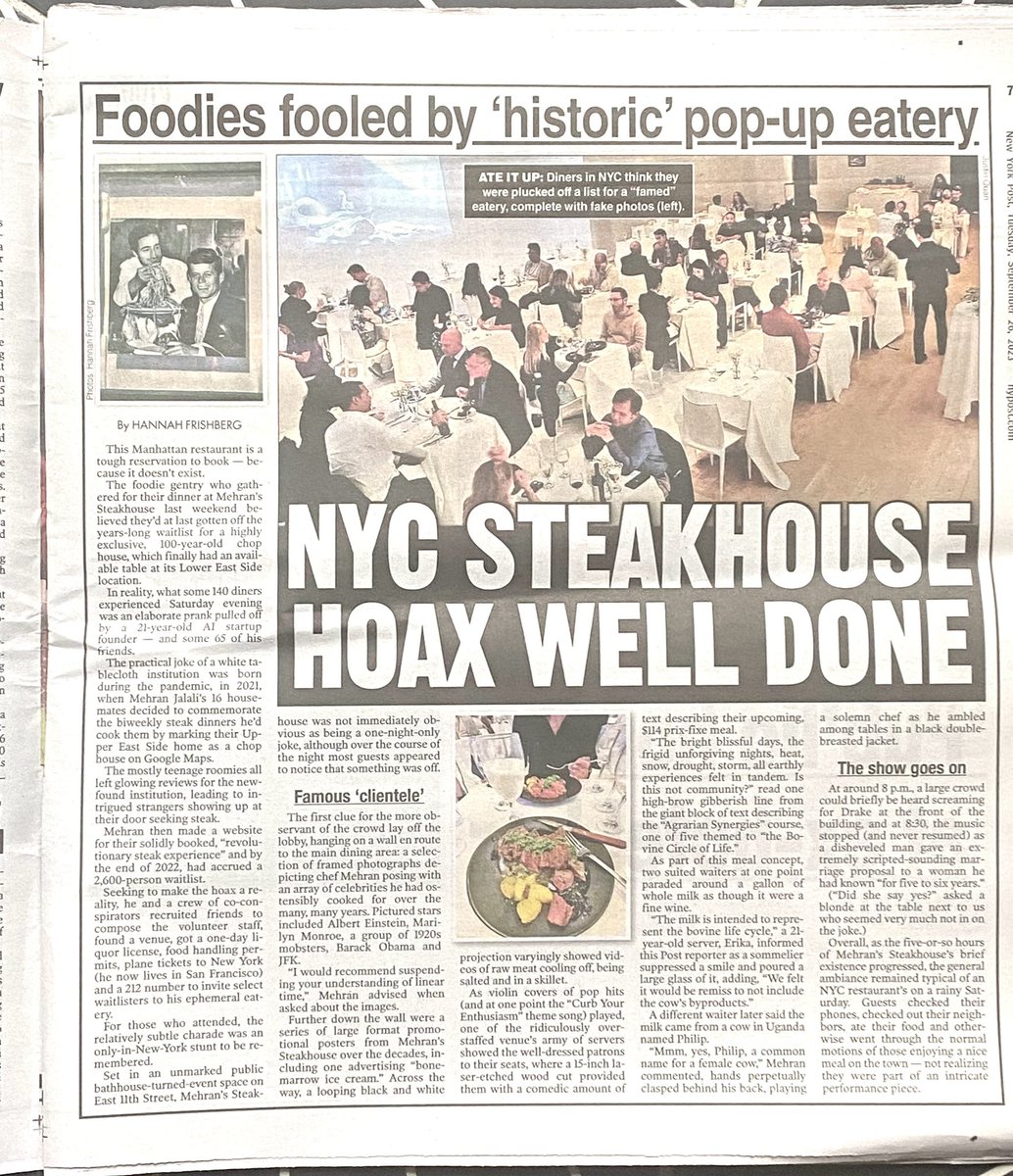 hanfrish's tweet photo. full page in today’s paper 🥩♥️ https://t.co/pnpTVLSSPd