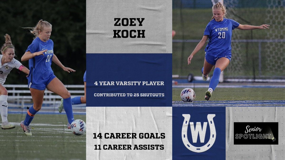 WyomingGSoccer's tweet photo. Today, we highlight @zoekochhh !  Zoey is a 4 year varsity starter who makes an immediate impact wherever she plays on the pitch.  See her in action on senior night, TOMORROW! https://t.co/SZNjb6PPYG
