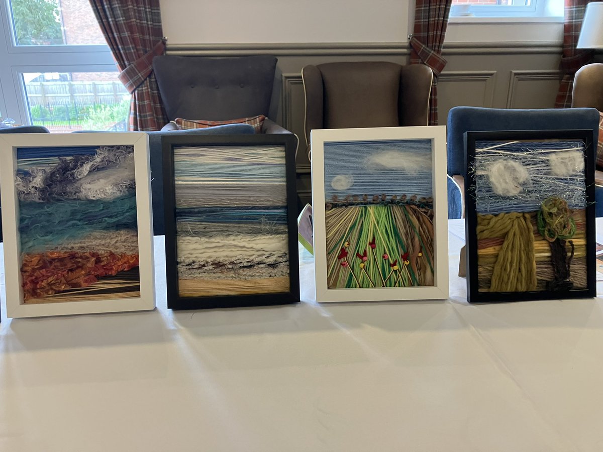 Learning4thAge's tweet photo. Amazing variety of beautiful wrapped wool landscapes made by members of our Activity Coordinators Network last week! 🧶 https://t.co/caRrLNfTZ4