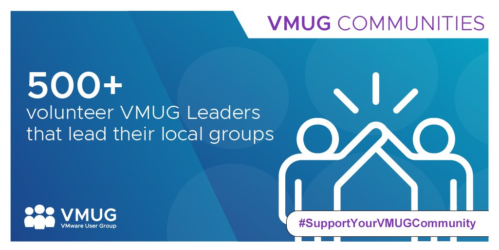 VMware's tweet photo. VMware and VMUG would like to thank all of you who keep their #VMUGAdvantage paid up. Thank you! 
#SupportYourVMUGCommunity.

https://t.co/iQRNrukgWw https://t.co/nS2D11aU4e