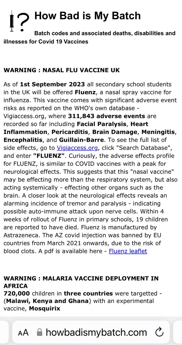 TruthUnitesUs's tweet photo. @WallStreetApes Would that warning about vaccine “conspiracy theorists” include people spreading conspiracy theories like these “vaccines” are #safeandeffective ? 💉🚫 #VAERS #FactsMatter #TruthMatters #HowBadIsMyBatch #OpenVAERS 
https://t.co/uKEacpy3PP https://t.co/uf6lWwImzE
