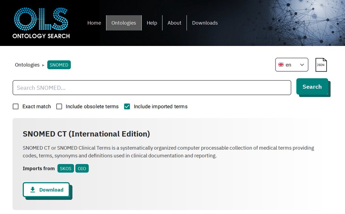 rmagn0's tweet photo. @EBIOLS Looking great! The download button linking to snomed.owl in https://t.co/tcantaaFnU seems to be broken. https://t.co/5zonGJwj6C