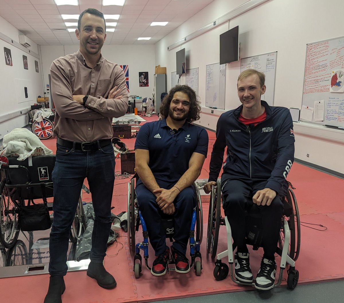 Great to catch up with <a href="/PiersGilliver/">Piers Gilliver MBE</a> and <a href="/DCoutya/">Dimitri Coutya</a> ahead of the World Championships. 

Hear the interview next week! #wheelchairfencing

 <a href="/bbcbristolsport/">BBC Sport Bristol</a> <a href="/bbcsomerset/">BBC Somerset</a> <a href="/BBCBristol/">BBC Bristol</a> <a href="/TeamBath/">Team Bath</a> <a href="/UniofBath/">University of Bath</a>