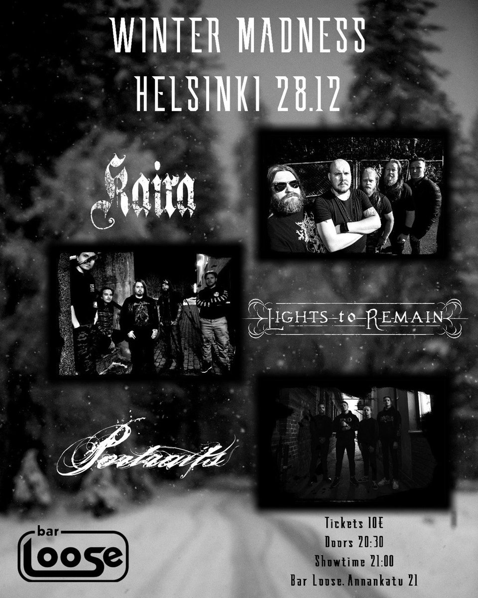 Tulkoon joulukuu 👂👁️👃👁️👂 @kairaband eka klubikeikka stadissa! #kaira #metal #keikat #helsinki <a href="/BarLooseHEL/">Bar Loose</a>