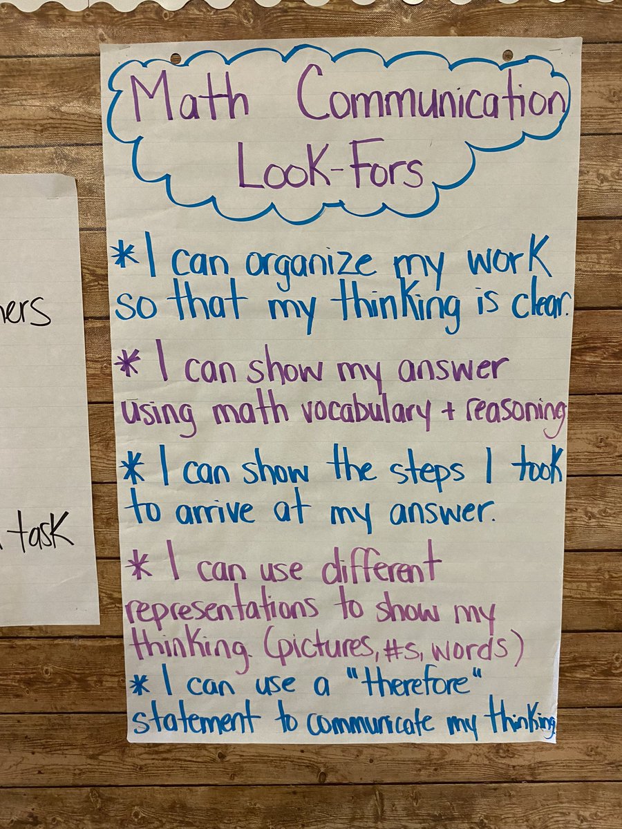 MrsSaturno's tweet photo. What’s missing? Analyzing each other’s math thinking using our “math communication look fors”! @FalconFeat https://t.co/ykeKGtLtjS