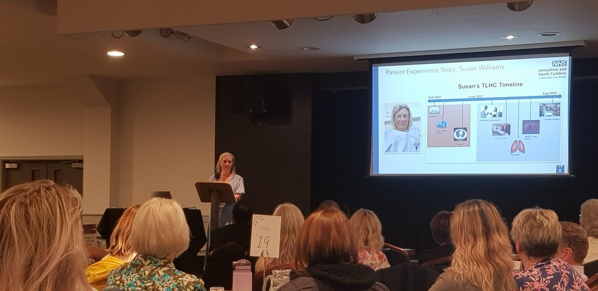 Delighted to introduce Susan to the floor at the #lancs&amp; south Cumbria cancer alliance. Her experience of #TLHC . Im both professionaly and personally proud of the work we all do. <a href="/LSCICB/">Lancashire and South Cumbria ICB</a> #lungcancer #patientexperience.