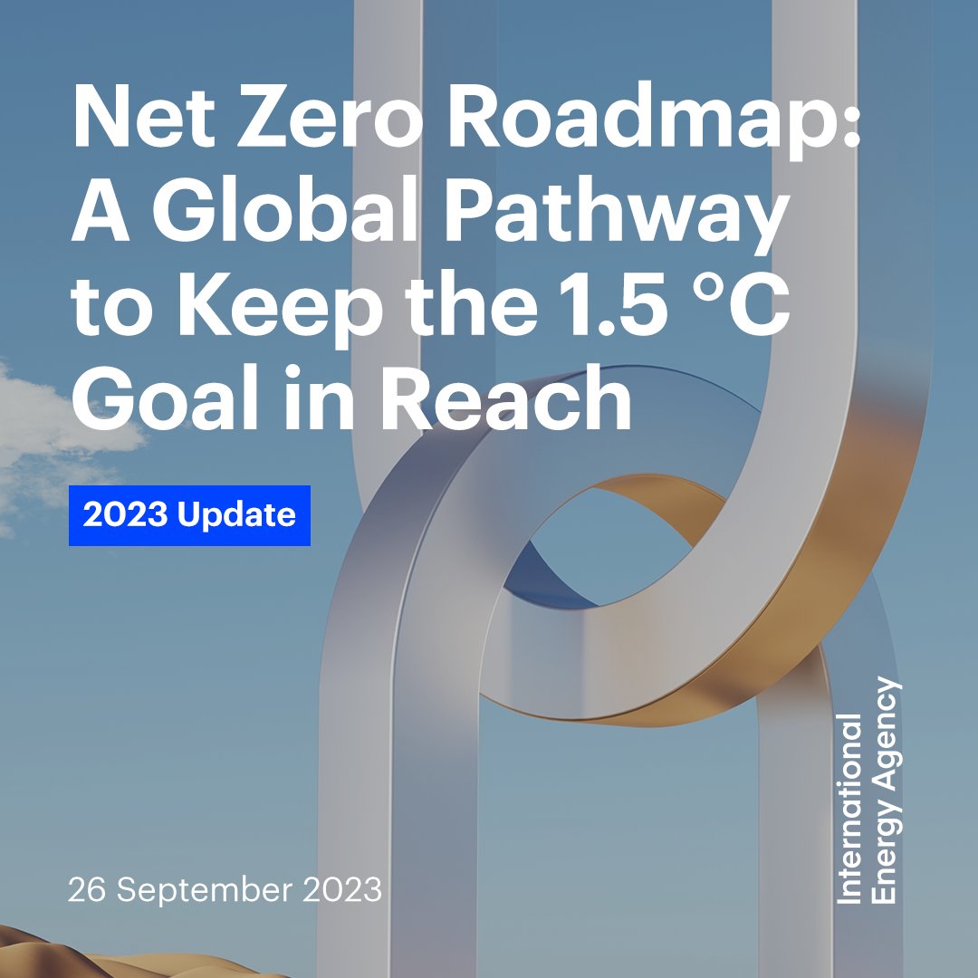 Good news! 🚨

<a href="/IEA/">International Energy Agency</a>’s new #NetZeroRoadmap shows limiting global warming to 1.5 °C is still possible, thanks to record clean energy growth.

But greater ambition &amp; implementation and stronger international cooperation will be crucial to achieve this goal 👉 iea.li/net-zero-roadm…