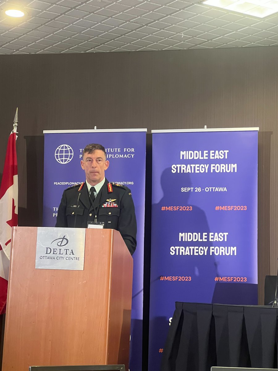@NationalDefence @CanadianForces Speaking first at #MESF2023 Opening Keynotes: Major-General Greg Smith

'The region is going through a dynamic shift - evidenced by the defeat of Daesh, signing of the Abraham Accords, increased multipolarity, and Canada's rapprochement with Saudi Arabia.'

'Canada strives to