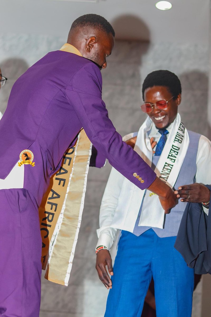 deaf_kenya's tweet photo. The new titleholder of Mr Deaf Kenya 2023's Third Edition, Congratulations! Kenneth Ragoji, Deaf, 27 years old from Nairobi County. @AbabuNamwamba @EzekielMutua @WilliamsRuto @MamaRachelRuto @charlruto https://t.co/3hRfM2Wym5