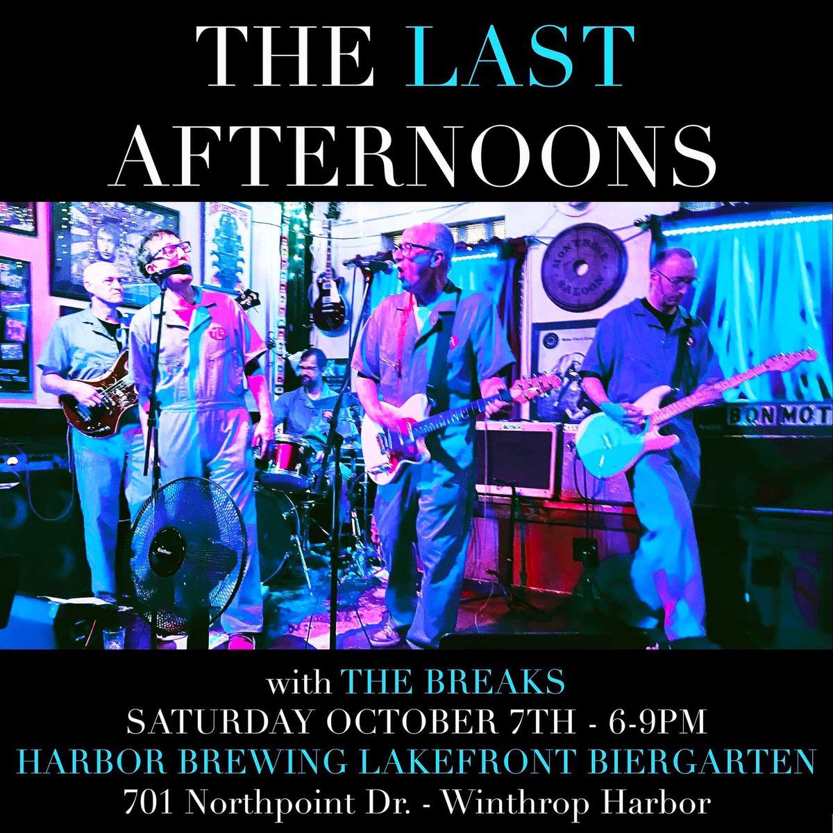 UP NEXT! See us Saturday 10/7 at Harbor Brewing Lakefront Biergarten with The Breaks! Gonna be a great autumn nite on the lake! 🍺🍁🎶