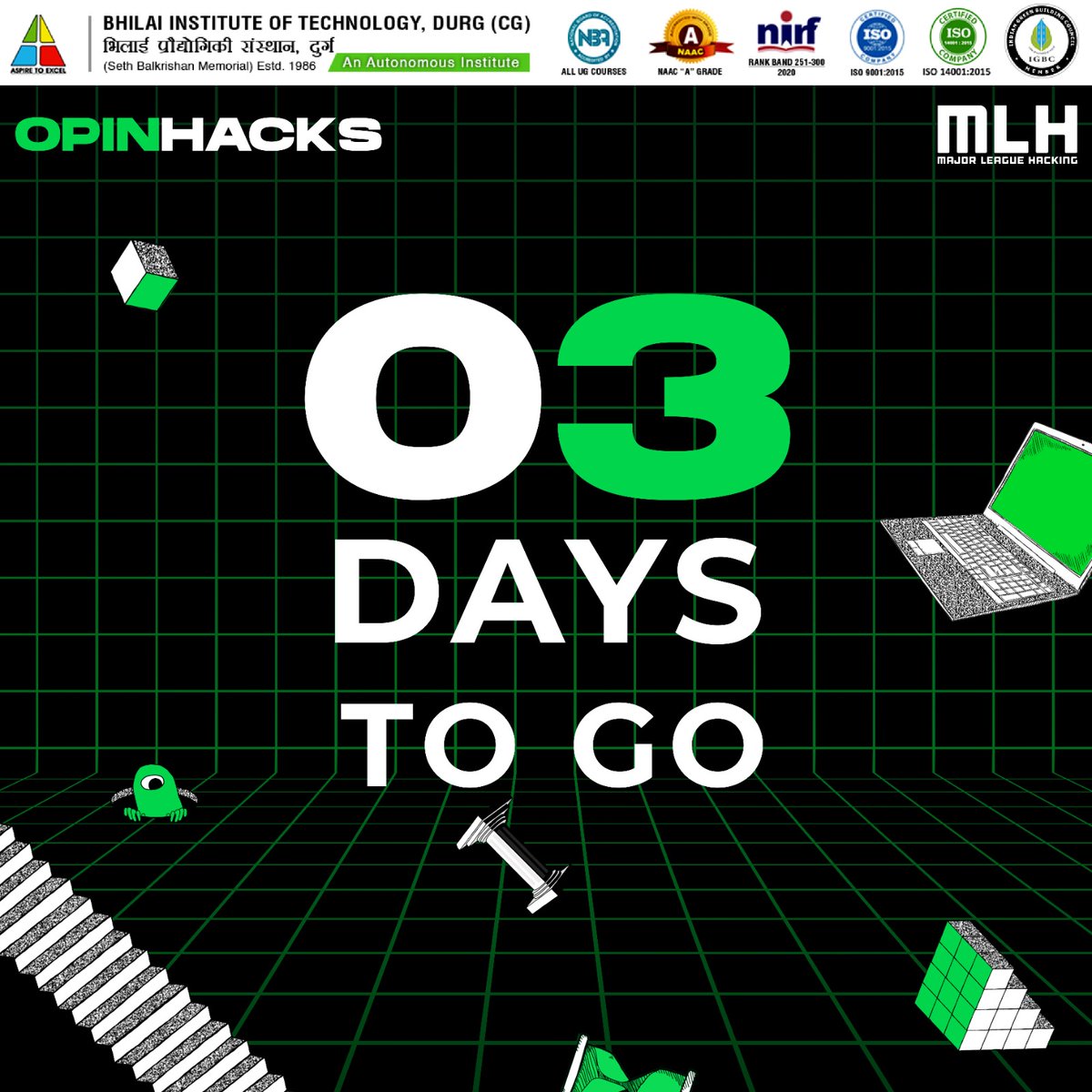 Bitdurgofficial's tweet photo. 🚀 Code out the old, deploy the new, let the countdown begin.  
Only 3 days left!!! 🌟✨🕒💥🎉
#OpinHacks #MLHackathon #BITD https://t.co/5PBx0u388X