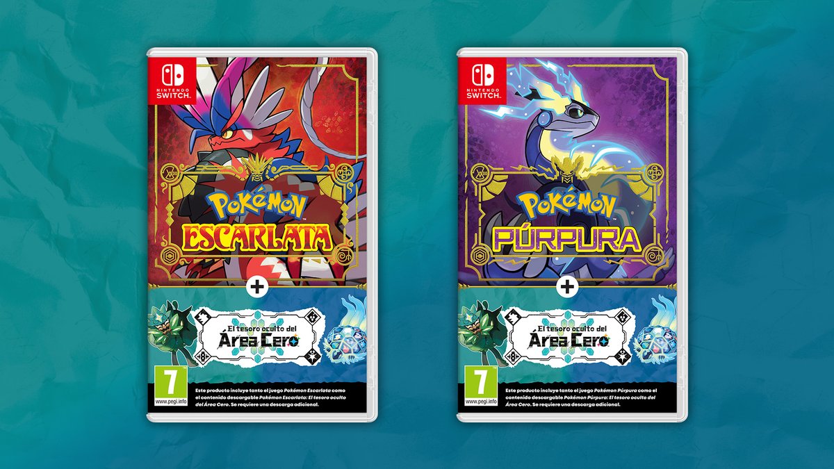 Vive las aventuras originales de #PokemonEscarlataPurpura y sus respectivas ampliaciones con packs que incluyen el contenido descargable "El tesoro oculto del Área Cero". ¡Estarán disponibles a partir del 3 de noviembre!