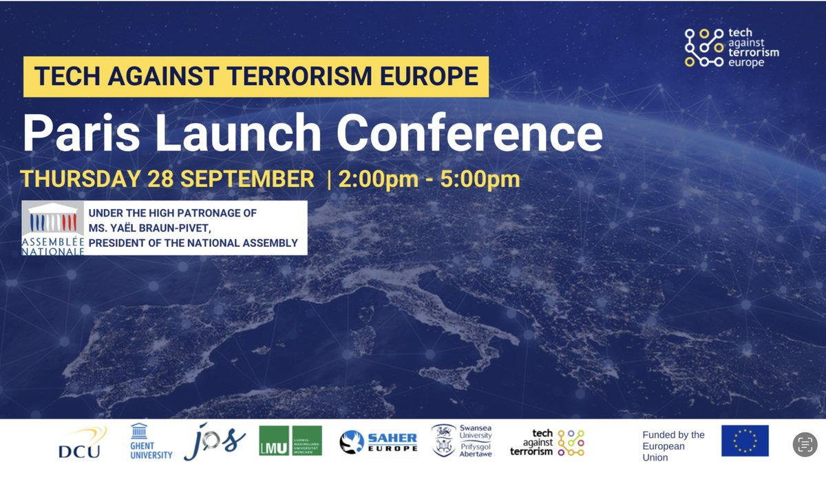 In #Paris this week? Join us on Thursday for Tech Against Terrorism Europe’s Launch Conference at the French National Assembly. More info at tate.techagainstterrorism.org/events/1lajsx9….