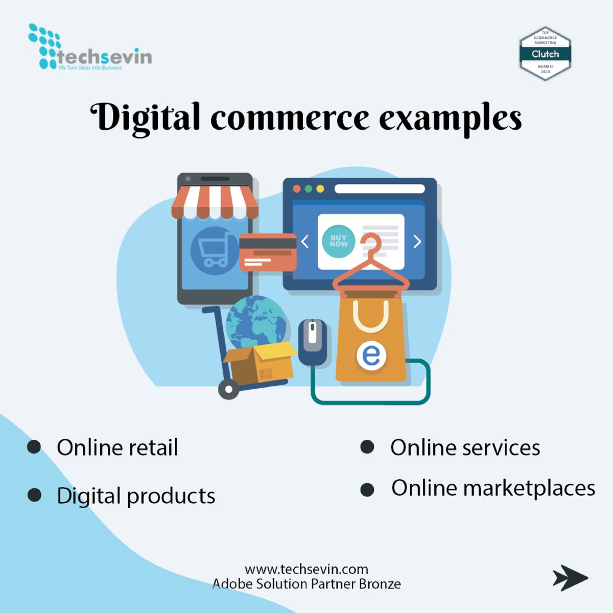 Join us on this digital adventure as we unravel the endless possibilities of Digital Commerce. 

#Techsevin #DigitalCommerce #Ecommerce #Magento #Shopify #Laravel #MobileApp #TechInnovation #DigitalSuccess #GlobalPresence #DigitalExperience #InnovationUnleashed