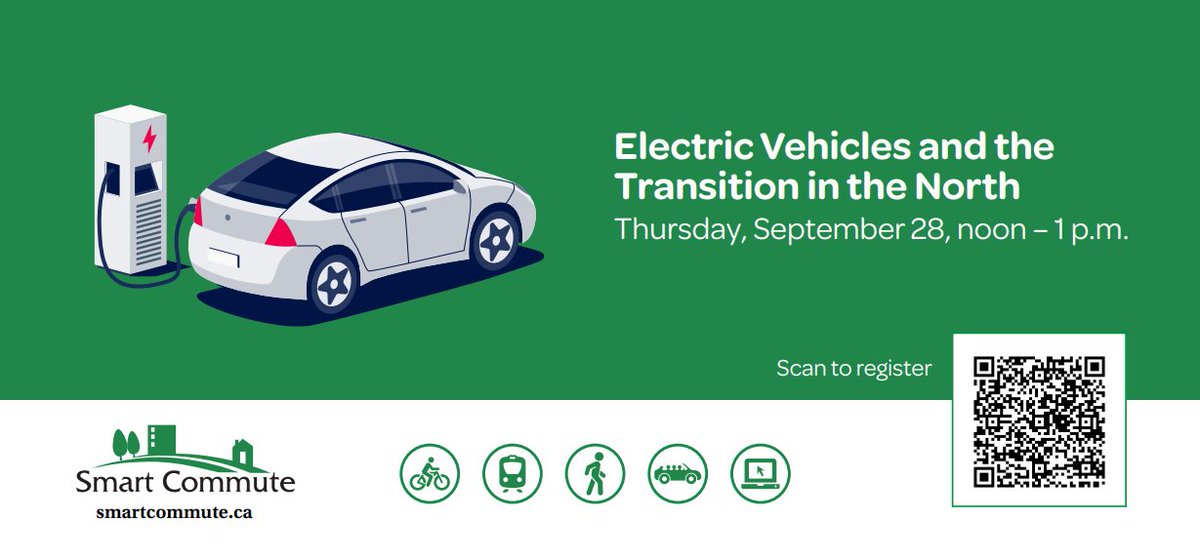 It's our last free webinar for Smart Commute Month and it's all about Electric Vehicles! Learn about EVs available today, charging infrastructure, and EVs in winter conditions. 🚗🔋

Register at york.ca/smartcommute and stay until the end of the webinar for a draw prize!