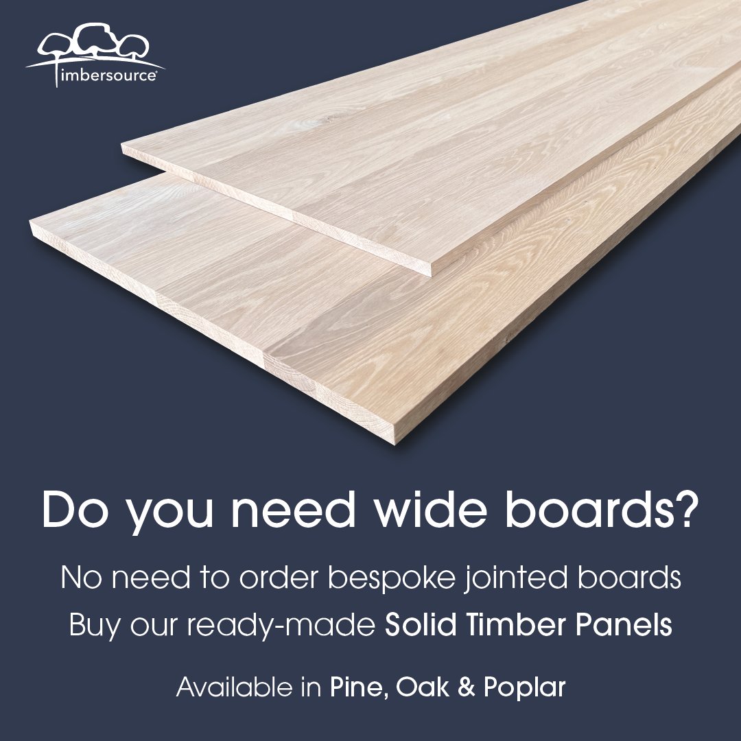 Discover our range of Solid Timber Panels. Available to buy online on timbersource.co.uk #timber #woodworking #diy #Oak #pine #poplar #construction #joinery #carpentry #homedecor #interiordesign #homerenovation #share #shelving #worktops