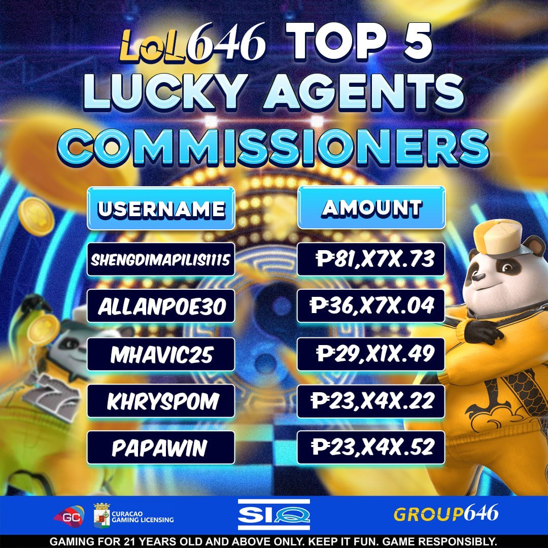 Lol646Partners's tweet photo. 💸 TOP COMMISSIONERS OF THE WEEK 💸

🥳 Congratulations to all LUCKY AGENTS from TOP COMMISSIONERS 🎉

See you on next week! ❤️

📥 REGISTER HERE:
➡️ https://t.co/LEX81iKyz5

🪧  Follow our LOL646 Partners SNS:
➡️ https://t.co/np39IyGc1t

#LOL646  #Satisfied #moneypiece #earning https://t.co/Fu2XSiyh1d