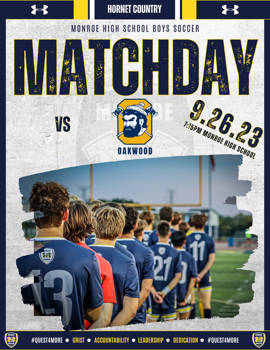 MHS_Nets_Soccer's tweet photo. Different sides of the conference, same intense battle. Oakwood at Monroe. Let’s get it. #quest4more
🆚 Oakwood Lumberjacks
📆 Tuesday, September 26th
⏰ 7:15pm
📍 THE Monroe High School https://t.co/MLMBkhAo86