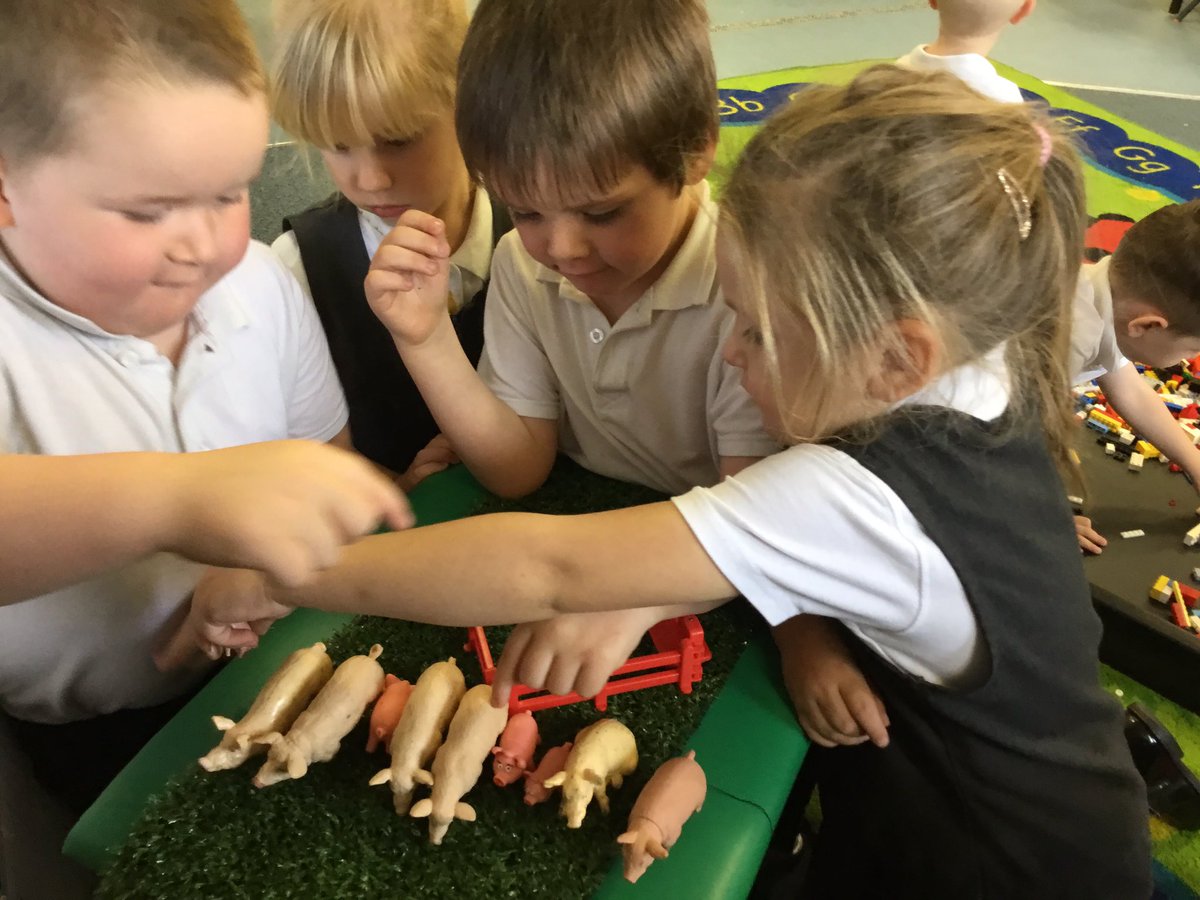 We have been practicing counting carefully. Today our skills were put to the test when the Three Little Pigs invited their friends over for tea and we weren’t sure how many cups we would need. We talked to our friends about the best way to find out how many. @MaxTheMaths