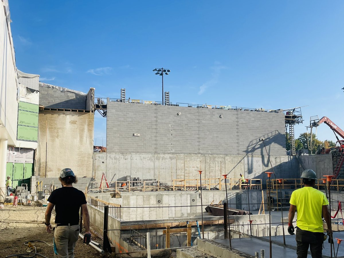 North wall of the Seger Family Natatorium is up!
