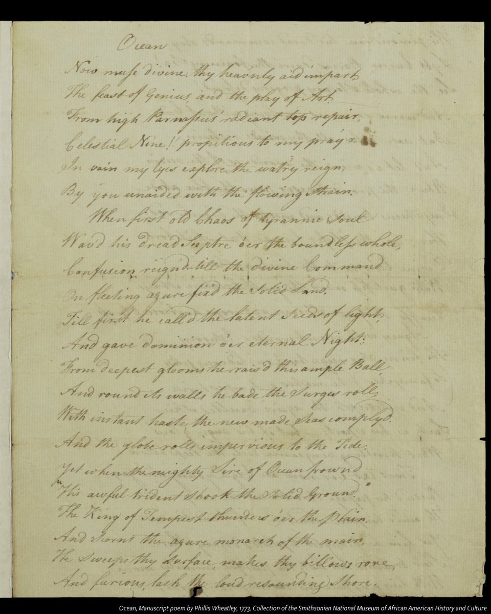Our museum has acquired the largest private collection of items belonging to poet Phillis Wheatley Peters (c.1753–1784), including one of the few manuscripts written in the poet’s hand. Learn more and view highlights from the collection: s.si.edu/3PAj0nG #APeoplesJourney