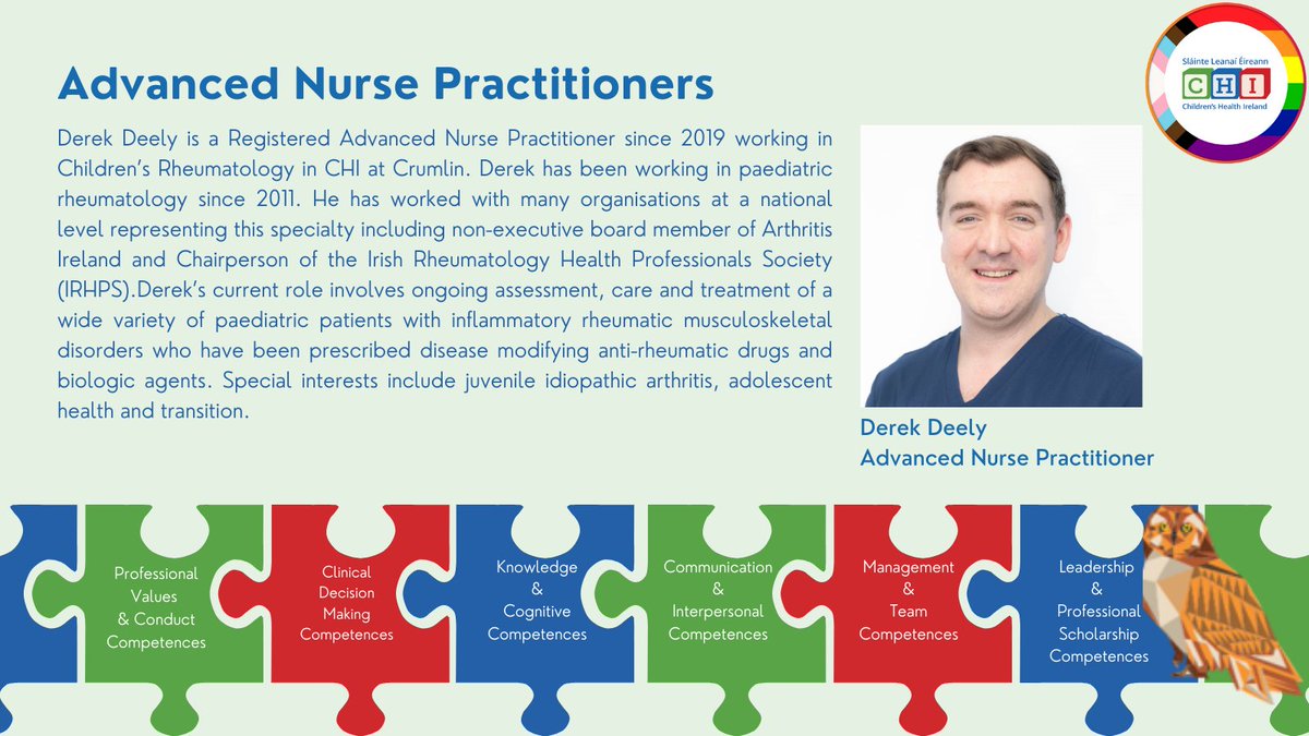 CHI_Ireland's tweet image. Get to know the #ANPnurses of #ourchildrenshospital. Derek has been working in paediatric rheumatology since 2011.

Find out more about Derek's role below⤵️