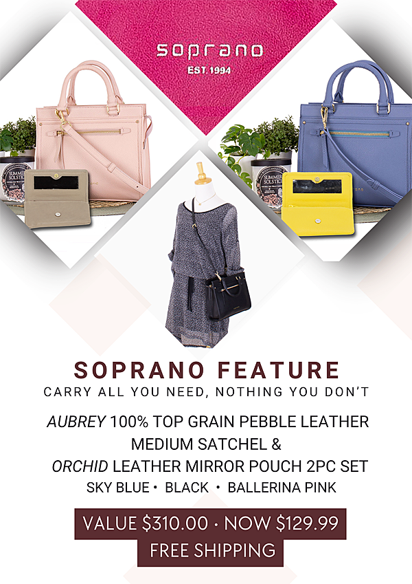 SopranoHandbags's tweet photo. There's a reason a silhouette is timeless....
Shop the Aubrey Satchel 2pc set SOPRANO FEATURE >> https://t.co/M7gu8gH33R https://t.co/KFobsZWzzG